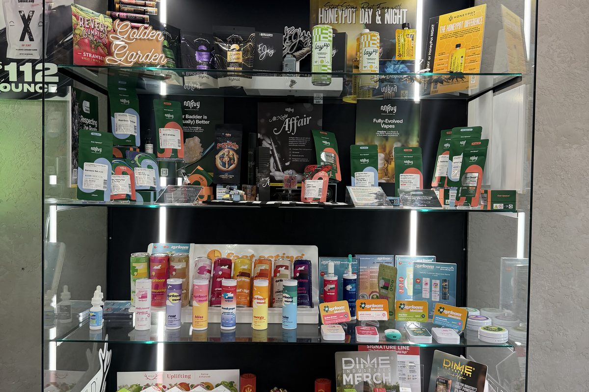 Edibles and weed products on display at QCD Brooklyn