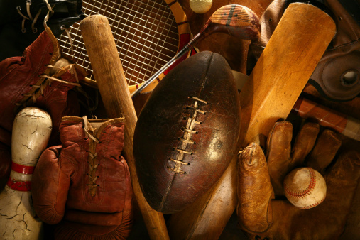 Antique sports equipment.